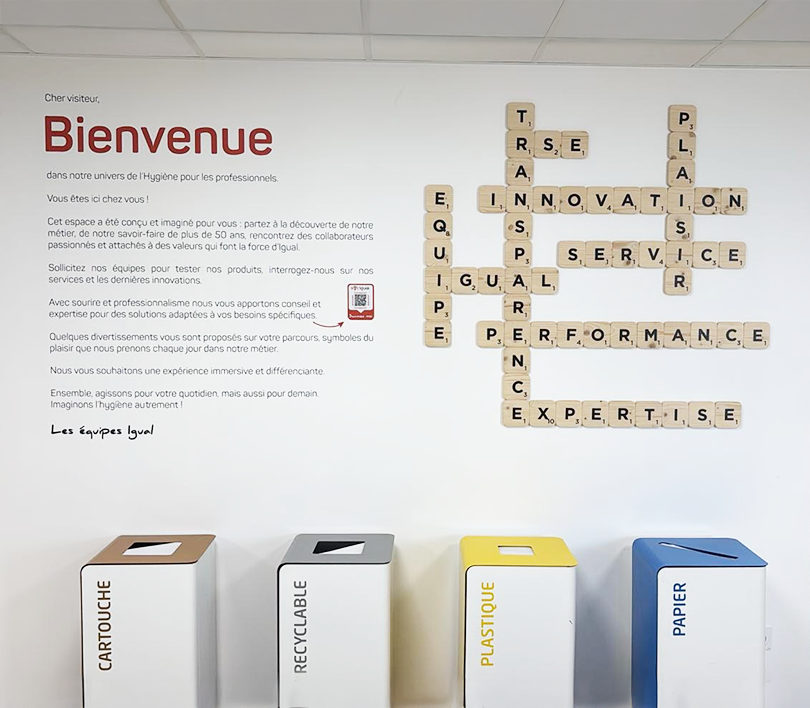 habillage showroom accueil