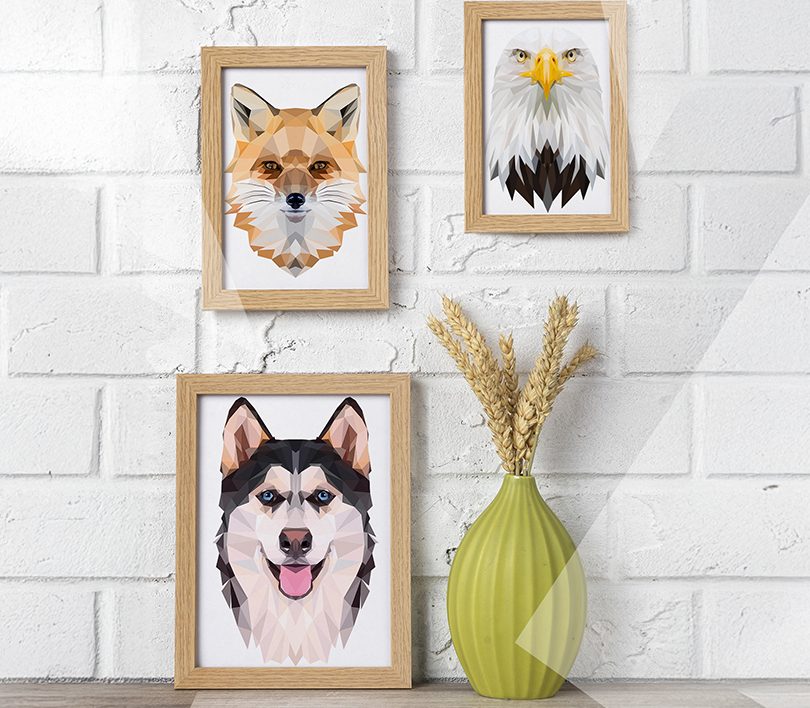exemple graphique tête animaux géométrique